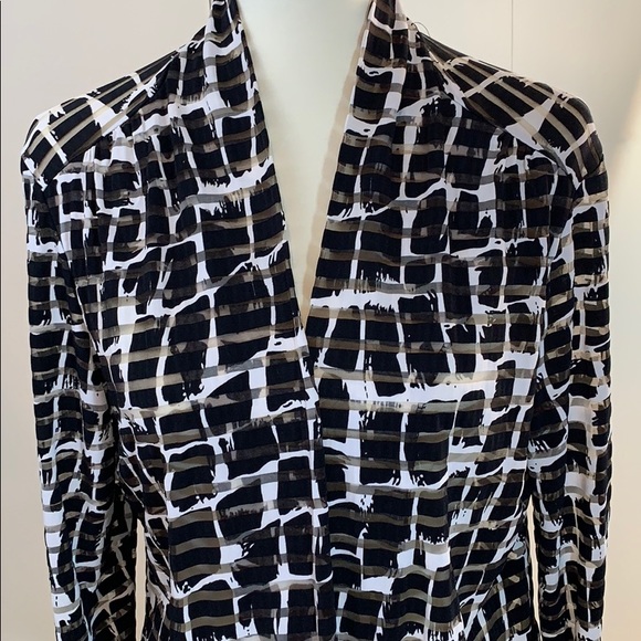 Libra L cardigan striped shear pattern black white - Picture 5 of 8